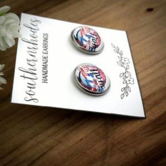 1776 Yall Stud Earrings | 4th of July | 16mm - Picture 3 of 4